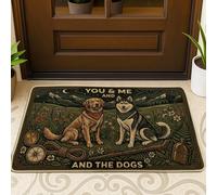 Tapete para puerta de perro, rústico, para exteriores, montañas, flores, ninguno verde, goma antideslizante, para el suelo, casa, oficina, exterior, interior, entrada, decoración, 73 x 43 cm