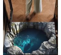 Tapete para puerta delantera para interiores y exteriores, ilusión óptica 3D, para todo tipo de clima, ilusión óptica, alfombra 3D, fácil de limpiar