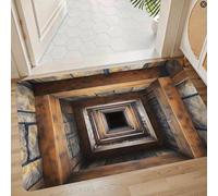 Tapete para puerta delantera para interiores y exteriores, ilusión óptica 3D, para todo tipo de clima, ilusión óptica, alfombra 3D, fácil de limpiar