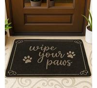 Tapete para puerta, moderno, casual, borde de texto, ninguno negro, lavable, de perfil bajo, decoración del hogar para entrada, porche, balcón, 29 x 17 pulgadas