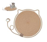 Tapete para rascar gatos | Alfombra redonda para rascar con juguete de bola | Accesorios para mascotas con ganchos para las orejas, cama para gatos para el hogar, sala de estar, dormitorio, pared