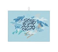 Tapete para secar platos artístico con caligrafía de pincel moderno "Stay Wild Ocean Child", tapete para secar platos para el hogar, GIF pequeño, 40 x 45 cm