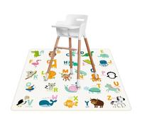 Tapete para silla alta, 129 cm, impermeable, lavable, antideslizante, con diseño sin capas, tapete de desorden de bebé para arte, manualidades, pintura, tiempo de juego, mantel y tapete de picnic