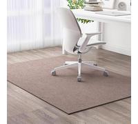 Tapete para silla de oficina color beige y marrón para alfombras y suelos de madera dura, antideslizante, protector de silla rodante, duradero, tapete de escritorio de oficina en casa, 80 x 120 cm