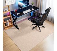 Tapete para silla de oficina, tapete para debajo del escritorio, para suelo de madera dura, alfombra de pelo bajo, tapete protector de suelo resistente para oficina en casa (beige, 80 x 120 cm)