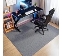 Tapete para silla de oficina, tapete para debajo del escritorio, para suelo de madera dura, alfombra de pelo bajo, tapete protector de suelo resistente para oficina en casa (gris, 120 x 120 cm)