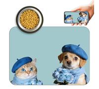 Tapete Personalizado para Comida para Perros y Gatos con Nombre, tapete de alimentación Personalizado para Mascotas, Tapetes para Comer, Antideslizante, Impermeable, fácil de Limpiar Estilo 8