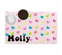 Tapete personalizado para comida para perros y gatos con nombre, tapetes personalizados para alimentos para mascotas, antideslizante, impermeable, tapete para cuenco de perro y gato, estampado