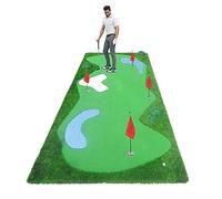 Tapete plegable para golf para práctica en interiores y exteriores, césped artificial y superficie de EVA, mejora la precisión del swing