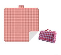 Tapete plegable para picnic al aire libre con asa de transporte para un transporte sin esfuerzo (rojo)