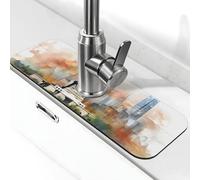 Tapete protector contra salpicaduras para fregadero de cocina, la Estatua de la Libertad de Nueva York, Estados Unidos, súper absorbente, de secado rápido, para cocina, baño, 15 x 5.5 pulgadas