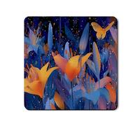 Tapete protector floral para lavadora, diseño de flores abstractas vibrantes, goma antideslizante e impermeable para lavadora, 24 x 24 pulgadas