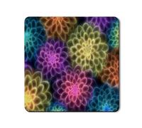 Tapete protector floral para lavadora, diseño de flores coloridas, tapete moderno de goma antideslizante impermeable para cuarto de lavado, 24 x 24 pulgadas