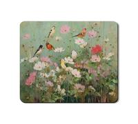 Tapete protector floral para lavadora, diseño vintage de pájaros y flores, goma antideslizante, impermeable, para lavadora, secadora, 20 x 24 pulgadas