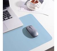 Tapete protector grande de escritorio de superficie lisa y suave con protector de bordes, impermeable, de piel sintética, para mouse, laptop, oficina, hogar, trabajo (azul, 120 x 60 cm)