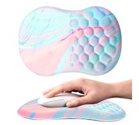 Tapete Raton Ergonomico,Alfombrilla Raton Reposamuñecas,Reposamuñecas Raton,Almohadilla Raton, con Diseño De Masaje,Base De Antideslizante,para Gaming Y Oficina (Rosa)
