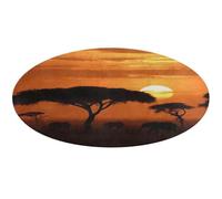 Tapete redondo con diseño de atardecer de sabana africana, suave, absorbente, antideslizante, para puerta delantera y trasera, 60 x 60 cm, para dormitorio, sala de estar, decoración del hogar