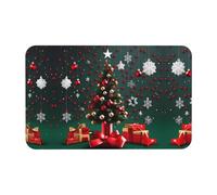 Tapete redondo de diatomeas con diseño de árbol de Navidad para baño, ducha, tapete resistente al desgaste para cocina, entrada, alfombra de bienvenida, sala de estar