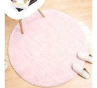 Tapete Redondo Felpudos Alfombra, Morbuy Estera de Felpa Tamaño Super Grande Hogar Antideslizante Alfombras Piso Moqueta Mats Pad para Habitación Lavable Decorativo Suave Superficie (Rosa,90cm)