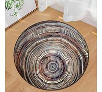 Tapete Redondo Felpudos Alfombra, Morbuy Patrón de Madera de Anillo Anual 3D Alfombras Piso Moqueta Poliéster Dormitorio Sala de Estar Juego Mats Pad para Habitación Decorativo (D,60cm)