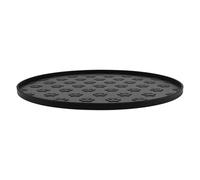 Tapete Redondo Negro para Comida de Mascotas, de Silicona | Antideslizante, Bordes Elevados y Huella de Pata, , Limpieza Rápida, para Cuencos y Estación