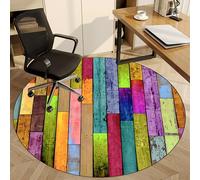 Tapete redondo para silla de oficina de madera dura y alfombra, antideslizante, protector de suelo, multiusos, 110 cm, tapete para silla rodante para el hogar y los juegos