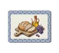 Tapete rústico de secado de pan para encimera de cocina, tapete escurridor de platos de goma absorbente floral azul, almohadilla de secado de estilo vintage para protector de mesa de comedor, 45,7 x