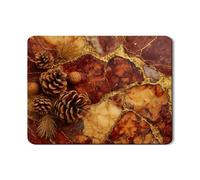 Tapete rústico de secado de platos para encimera de cocina, piñas de otoño, tapete de goma absorbente, almohadilla de secado estilo mármol para protector de barra de café, 45,7 x 61 cm
