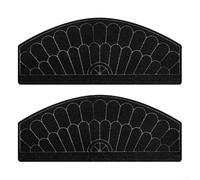 Tapete semicircular floral europeo para escalera con capacidad de absorción de poliéster y rendimiento antideslizante TPR (negro)