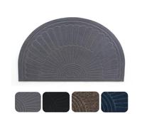 Tapete semicircular para puerta delantera, tapete de bienvenida absorbente, atrapasuciedad, medio círculo, para interiores y exteriores, antideslizante, tapete de entrada de perfil bajo para entrada,