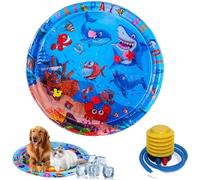 Tapete sensorial interactivo de agua, tapete sensorial de agua para gatos, cama de agua para mascotas, juguete de cama de agua para gatos con peces, tapete de refrigeración para mascotas con bomba de