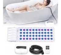 Tapete Spa, 6 Niveles De Burbujas, Led Colores, Ventosas, Mando Y Cojín | 93 Boquillas De Burbujas Ofrecen, Con 6 Niveles Ajustables, Mando A Distancia Y Luces Led Para Un Baño Placentero.