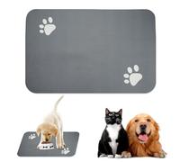 Tapete súper absorbente para comida para perros y gatos, 40 x 60 cm, absorbente, antideslizante, de secado rápido, lavable, tierra de diatomeas y goma, para cuencos de comida