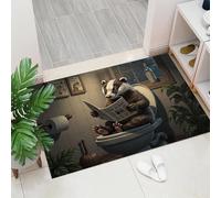 Tapete Tejón Humorístico Peculiar para Entrada, Felpudo Antideslizante Lavable con Divertido Animal De Dibujos Animados para Puerta De Entrada, Sala De Estar 90 x 150 cm