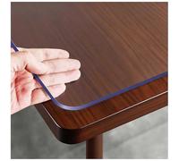 Tapete transparente de PVC para escritorio, 71 x 244 cm, 1,5 mm de grosor, esquinas redondas, impermeable, antideslizante, protector de mesa para oficina y hogar, mantel transparente