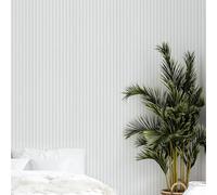 Tapete Weiß Streifen Modern Streifen GZSZ für Wohnzimmer oder Schlafzimmer Made in Germany 10,05 x 0,53m