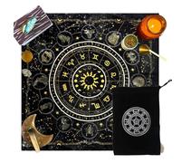 Tapete y Bolsa Adivinatorios: Mantel de Cartas del Oráculo y Tarot, Mantel de Altar para Práctica de Cartomancia y Péndulo Esotérico (75 x 75 cm)(un mantel + una bolsa)