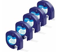 TapeTek Cinta de etiquetas compatible for Dymo LT-100H LT-100T 200B XR XM 12 mm x 4 m, negro sobre blanco, para