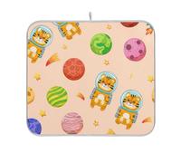 Tapetes absorbentes para secar platos, de secado rápido, con estampado de animales, para mostrador de cocina, tapetes secos lindos tigres de dibujos animados, astronauta, 16 x 18 pulgadas