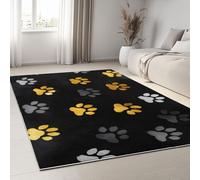 Tapetes de área 140 x 200 cm, Alfombras Rectangulares de Pelo Corto Animal Huellas De Garras De Gato, Alfombra Antideslizante Estilo Minimalista para Dormitorio Habitación de Niños Comedor Decoración