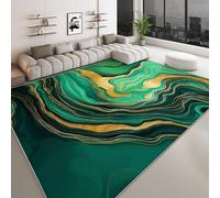 Tapetes de área 80 x 150 cm, Alfombras Rectangulares de Pelo Corto Mármol Esmeralda Vórtice Líquido, Alfombra Antideslizante Abstracto para Dormitorio Habitación de Niños Comedor Decoración del Hogar