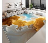 Tapetes de área 80 x 150 cm, Alfombras Rectangulares de Pelo Corto Paisaje Cielo Nubes Flores, Alfombra Antideslizante Abstracto Fractal para Dormitorio Habitación de Niños Comedor Decoración