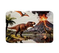 Tapetes de baño de dinosaurios de 16 x 24 pulgadas con estampado de dinosaurio 3D para niños, niñas, adolescentes, accesorios de baño de dinosaurio de la selva, accesorios de baño, microfibra suave