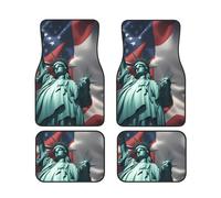 Tapetes de coche con estampado de la bandera de la Estatua de la Libertad, cobertura completa, 4 piezas, flexibles, antideslizantes, para furgonetas, sedanes, camiones, SUV