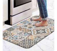 Tapetes de cocina bohemios para piso, tapete acolchado de PVC antideslizante e impermeable, tapete ergonómico antifatiga, resistente al aceite, almohadilla de piso fácil de limpiar para fregadero