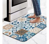 Tapetes de cocina bohemios para piso, tapete acolchado de PVC antideslizante e impermeable, tapete ergonómico antifatiga, resistente al aceite, almohadilla de piso fácil de limpiar para fregadero