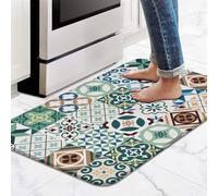 Tapetes de cocina bohemios para piso, tapete acolchado de PVC antideslizante e impermeable, tapete ergonómico antifatiga, resistente al aceite, almohadilla de piso fácil de limpiar para fregadero