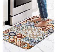 Tapetes de cocina bohemios para piso, tapete acolchado de PVC antideslizante e impermeable, tapete ergonómico antifatiga, resistente al aceite, almohadilla de piso fácil de limpiar para fregadero