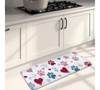 Tapetes de cocina con corazones florales para piso, suaves, acolchados, lavables, antideslizantes, para fregaderos de cocina, lavadero, baño, 40.6 x 119.6 cm