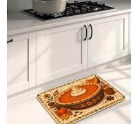 Tapetes de cocina con diseño de calabazas para piso, hojas rústicas de granja, especias, otoño, naranja, cómoda, lavable, decoración para fregadero, lavandería, baño, entrada, 16 x 24 pulgadas